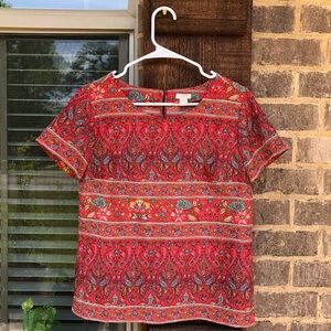 JCREW Red Professional Blouse